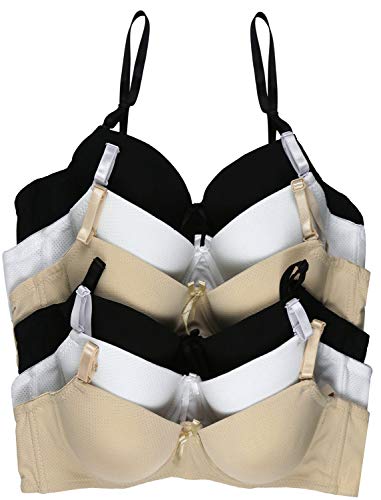 ToBeInStyle Girl's Junior Pack of 6 Wired A-Cup Bras with Convertible Straps