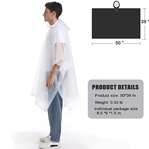 Rain Coats for Adults Man and Women- 2 Pack Waterproof Rain Ponchos Jacket with Hooded3