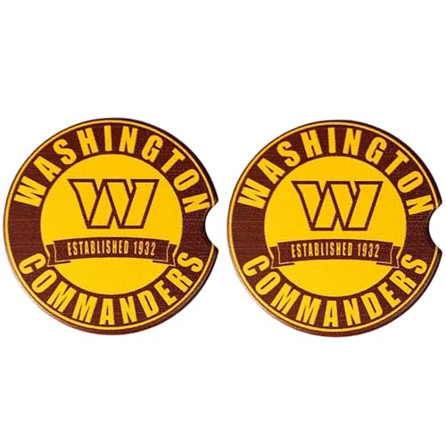 Fan Creations Washington Commanders Set of 2 Car Coasters Removable