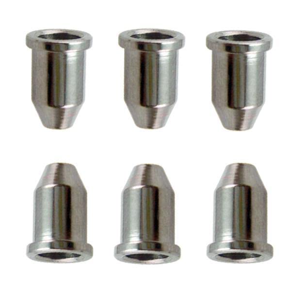 THE STYLE SUTRA 6Pcs Strings Through Body Mounting Ferrules For Electric Guitar Parts Silver
