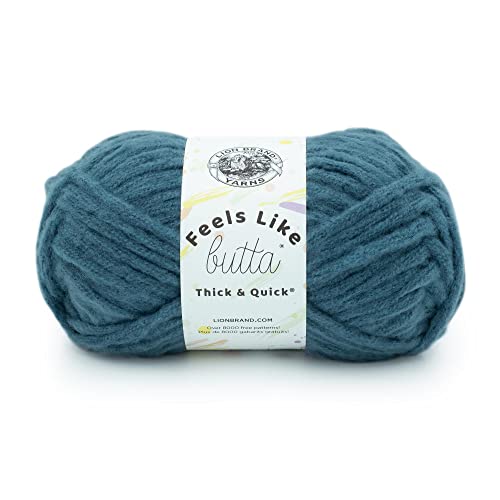 Image of Lion Brand Yarn Feels Like Butta Thick & Quick Yarn, Orion Blue