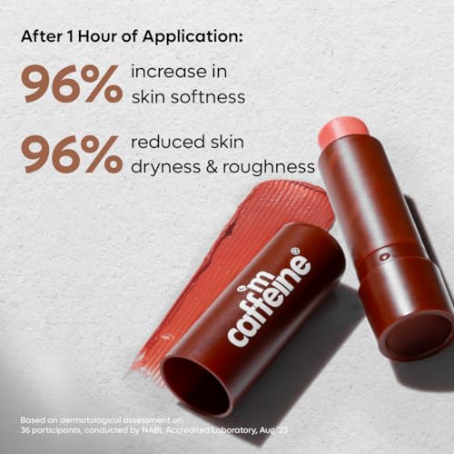 mCaffeine Tinted Lip Balm for Dry & Chapped Lips | 24 Hour Moisturization With Sheer Pink Tint | Choco Lip balm with Cocoa Butter & Berry Extract... - Image 3