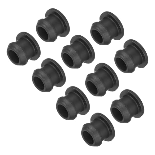 MECCANIXITY Silicone Snap in Locking Hole Plugs,Rubber Panel Seal Cover Flush Type Panel Round for Kitchen Rubber Bulkheads Waterproof Sealing Plugs 9mm/0.35 Inch Diameter Black,Pack of 30