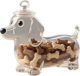 Generisch Tarro de golosinas de 20 cm con forma de perro, hermético, para comida de mascotas, contenedor de comida para perros con tapa para cocina, para perros, gatos y mascotas (B)