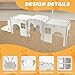 GINDOOR Extra Large Rabbit Hideout Castle with Hay Feeder, Wood Bunny House and Rabbits Hideaway, Indoor Bunny Castle Sturdy Small Animal Play Hideaway Hut for Bunnies, Guinea Pigs, Chinchillas