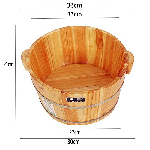 DSJMUY Voetbad Barrel massief hout natuurlijke verdikking voetenbad water hout badkuip huisisolatie stoombodem met… - Afbeelding 5