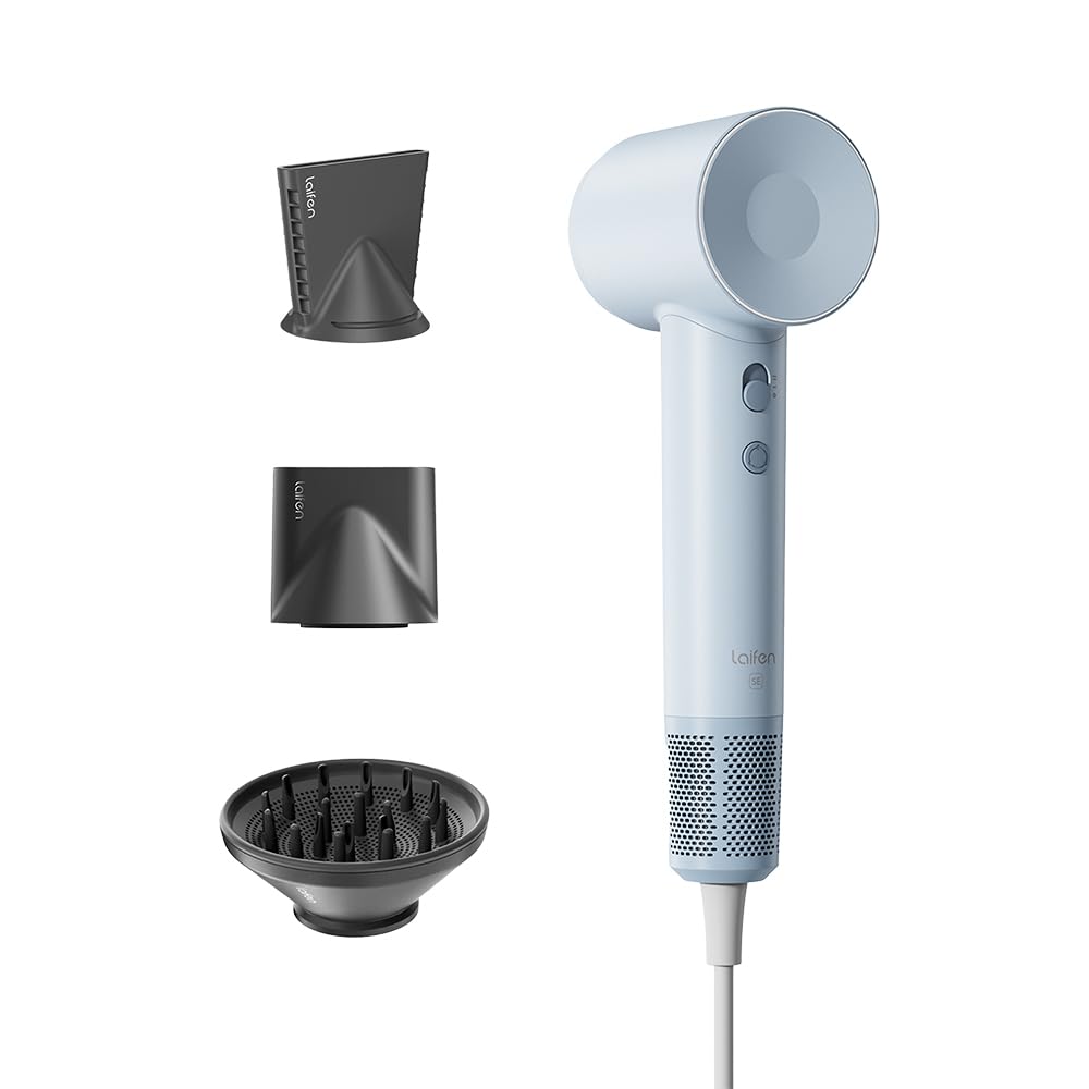 Laifen SE Special – Asciugacapelli veloce e silenzioso con tecnologia agli ioni – Con accessori per lo styling – Blu