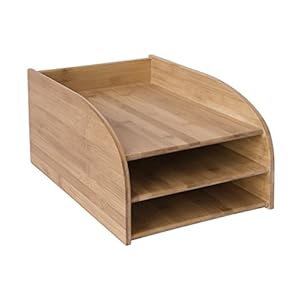 OSCO BAM-3TT Bamboe Drie Lagen Brievenbak, Hout Bruin, 175 x 245 x 375 mm