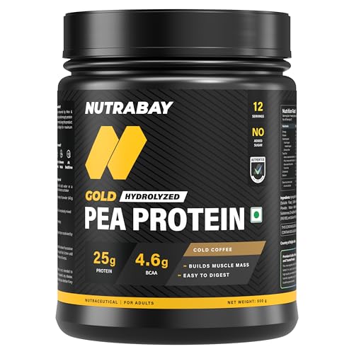 NUTRABAY Gold Pea Protein Powder - 1kg, Cold Coffee | 25g Protein, 4.6g BCAA, 5g Fiber | Complete Amino Profile | Tastiest & Smoothest Vegan, Plant Protein | Muscle Gain & Fast Recovery product image 11