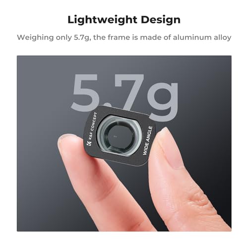 Image of K&F Concept Magnetic Lens Kit Compatible with DJI Osmo Pocket 3 Creator Combo Accessories, Wide Angle 1.2X Anamorphic Lens, Expanded FOV of 112,1.2X Squeeze Factor Blue Streak Effect Camera Lenses