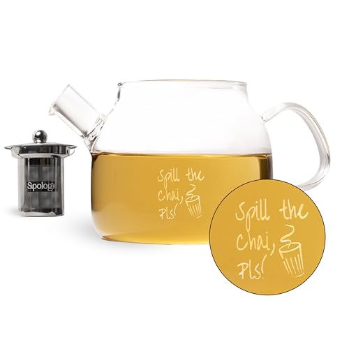 Image of Inspire Glass Teapot 400ml, Customised - Spill The Chai