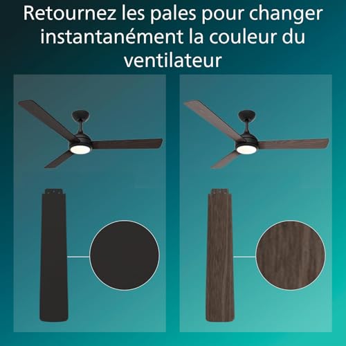 Ventilateur de plafond avec LED télécommande PHILIPS Civx 3 pales 2500 lumens - 6
