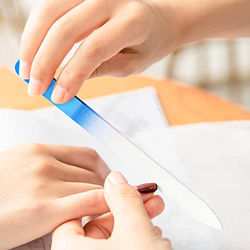 Glasvijl glasnagelvijl nagelvijl set met etui voor het vormen van natuurlijke nagels en pedicure nagelverzorging 13,5 x… - Image 3