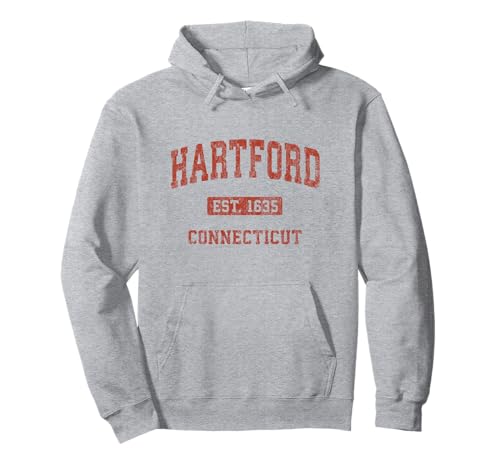 Hartford Connecticut CT Vintage Athletic Sports Design Pullover Hoodie