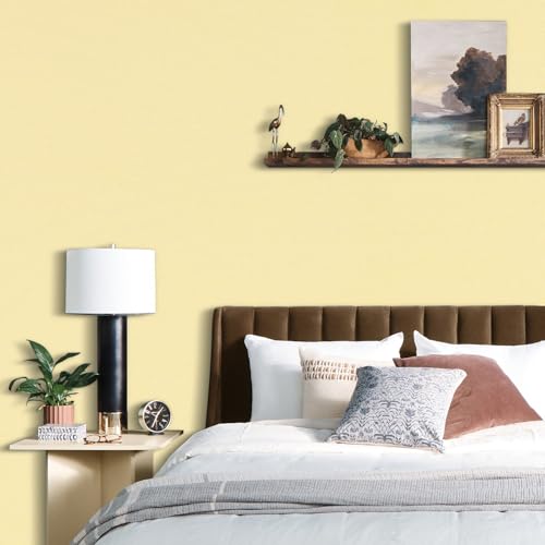 Arthome Abziehen und Aufkleben Tapete,44cmx3m Beige Gelb Matte Klebefolie Möbel,Selbstklebendes Dekoratives Vinyl Papier für Arbeitsplatte,Schrank,Tisch,Regale,Möbel Renovieren