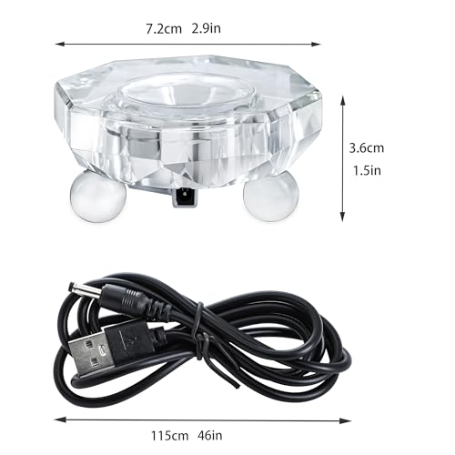 Image of ZEERSHEE Crystal LED Light Base Flat Top for 3D Crystal Glass Resin Art Multicolor Octagon Display Stand USB Only