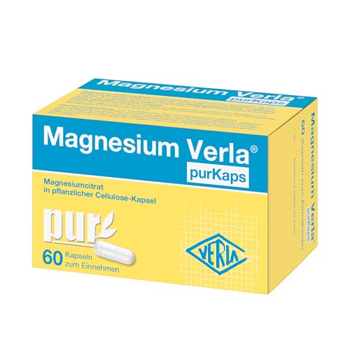 Magnesium Verla purKaps – Magnesiumcitrat möglichst pur für die tägliche Magnesiumversorgung, ohne Zusätze und frei von Süßungsmitteln, vegan, gluten-, laktose- und zuckerfrei, gut verträglich, 60 St Magnesium Verla purKaps – Magnesiumcitrat möglichst pur für die tägliche Magnesiumversorgung, ohne Zusätze und frei von Süßungsmitteln, vegan, gluten-, laktose- und zuckerfrei, gut verträglich, 60 St