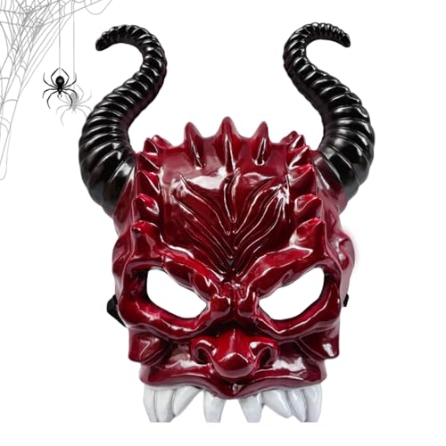 Máscara de meia face do com chifres: apelo visual melhorado, assustador de meia face, máscara de fantasma | Capa facial de carnaval, para fantasia de Halloween, brincar