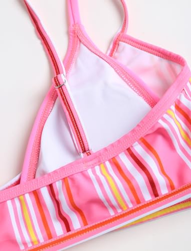 Image of ZAFUL Women's Polka Dot Bikini Set Double Layer Halter Swimsuit Colorblock Side Tie 2 Piece Bathing Suit