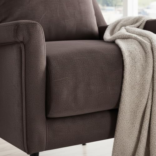 Image of Lakdi The Furniture Luxury Velvet Upholstered Lounge Chair with Soft Padded Cushion & Black Metal Legs, Mid-Century Modern Sofa Chair | 5 Years Warranty | Free Assembly - 15185260