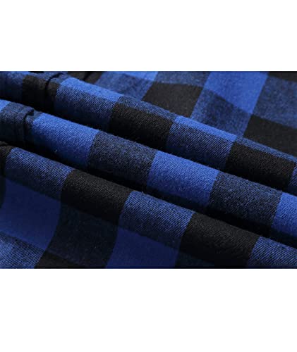 Image of SCODI Mens Flannel Hoodie Shirt Casual Button Down Plaid Long Sleeve Shirts