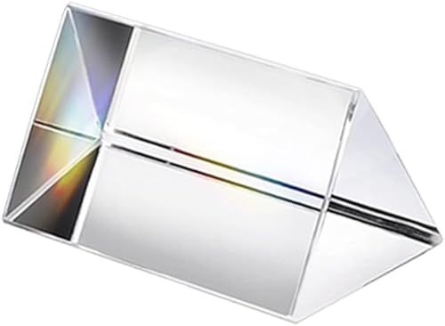 Labriciyon Mini prisma triangular de cristal de cristal, fabricante de arco iris para aprendizaje de espectro de refracción de luz, fotografía,