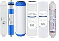 IPW Industries Replacement Water Filter Set for Geekpure 6-Stage Reverse Osmosis System - Sediment, GAC, Activated Carbon Block, Post Carbon Filter, Alkaline pH+ Remineralization, 75 GPD, Set of 6
