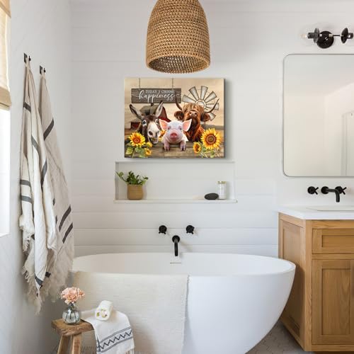 Beabalea-Farmhouse-Animals-Canvas-Kitchen-Wall-Art-Rustic-Sunflowers-Donkey-Cow-Pig-Pictures-Wall-Decor-Country-Red-Barn-Windmills-Artwork-Painting-for-Bedroom-Bathroom-Living-Room-12×16 Beabalea Farmhouse Animals Canvas Kitchen Wall Art Rustic Sunflowers Donkey Cow Pig Pictures Wall Decor Country Red Barn Windmills Artwork Painting for Bedroom Bathroom Living Room 12×16