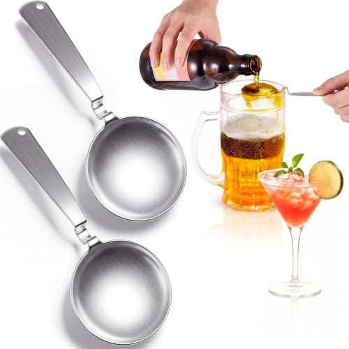 Willinglong 2 Cocktail & Beer Layering Spoons, Stainless Steel Pour Spoon