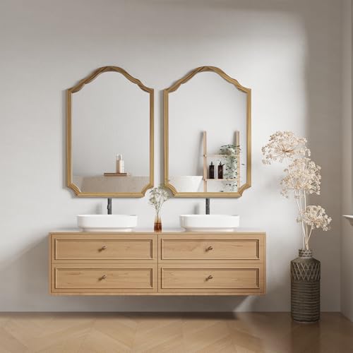 ULIKE Arched Wood Mirror – 24x36 Rustic Wall Mirror for Bathroom or Bedroom, Decorative Vanity Mirror | Solid Wood Frame | Brown | Farmhouse Entryway or Living Room Décor - Image 7