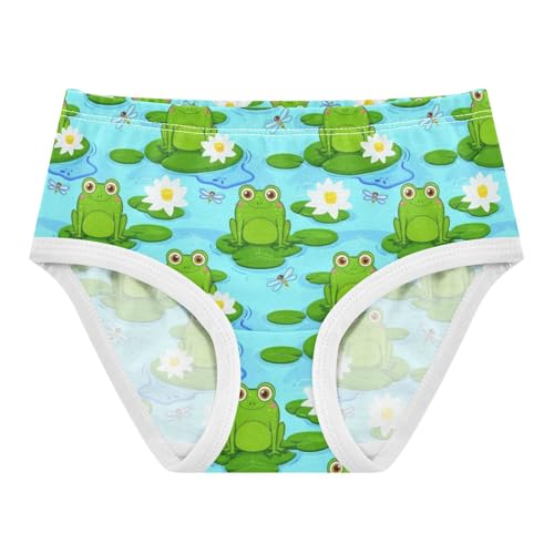 Joisal Print Girls Underwear Toddler 2t Cotton Panties for Girl Cute Green Frogs Blue Briefs Underpants