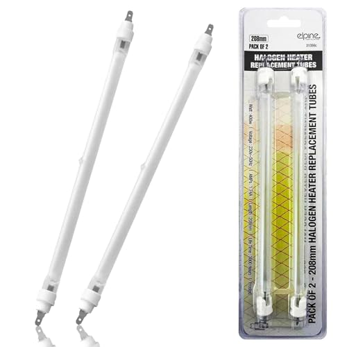 BARGAINS-GALORE Set of 2 Replacement Halogen Heater Tubes - Element Tube Bulbs 400W 208Mm Quartz | Pack of 2, Emergency Tubes | Super Bright Bulb Tube | Durable & Long Lasting