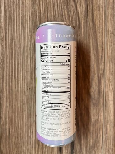 Zenjoy Lavender Black Tea Relaxation Drink 4 Pack - Calming Drink with Ashwagandha & Lemon Balm - Non-Alcoholic Beverage Infused with L-Theanine for Enhanced Focus - 12oz Cans - Image 3