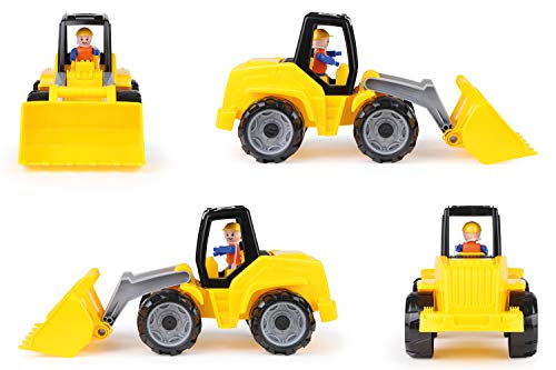 Lena 04412 - Truxx Schaufellader, ca. 37 cm und Spielfigur, Blau, Silber