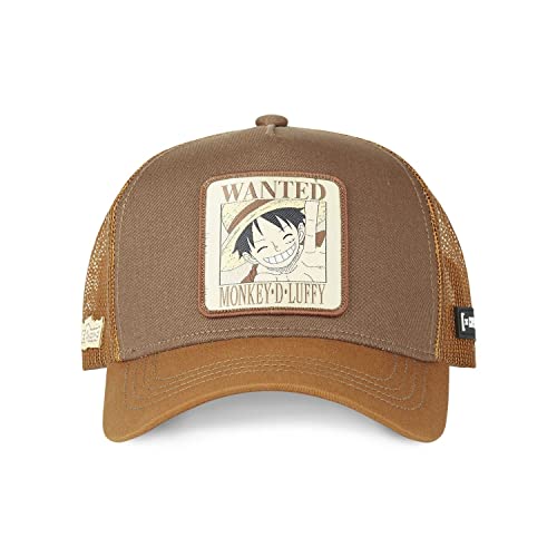 Capslab Wanted Luffy One Piece Brown Trucker Cap