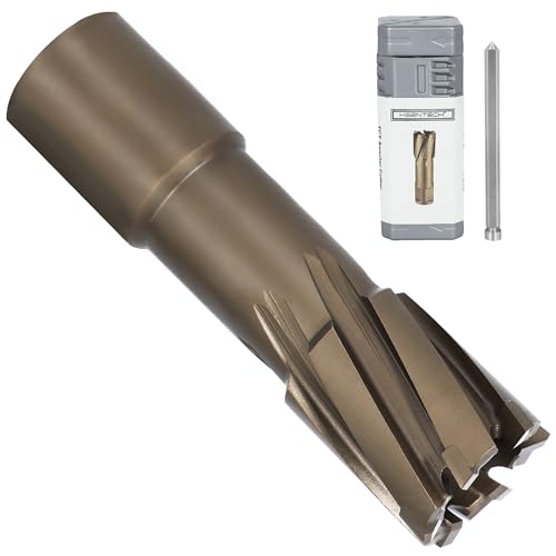 KEENTECH Carbide-Tipped Annular Cutter, 13/16" Dia. x 1-3/8" Depth, 3/4'' Weldon Shank, TCT Mag Drill Bit with Advanced PVD Nano-Coating for Faster, Smoother, Longer-Service Life Cutting Harder Metal
