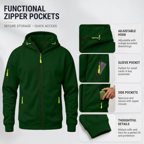 Tactical Hoodies for Men Cargo Hoodie Sweatshirt with Hood Fall Sweatshirts - image 6