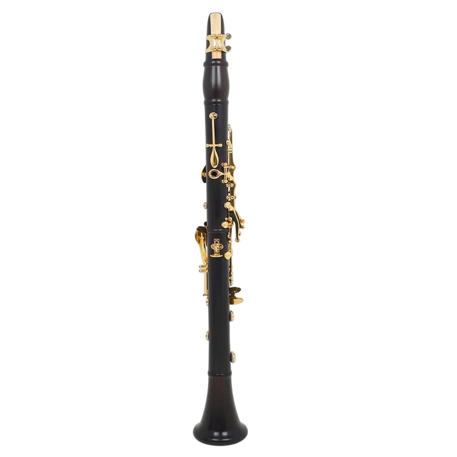 Clarinete De Ébano Bb 17 Llave Chapada En Oro Rendimiento Con Cinturón Trasero Guantes Silbato