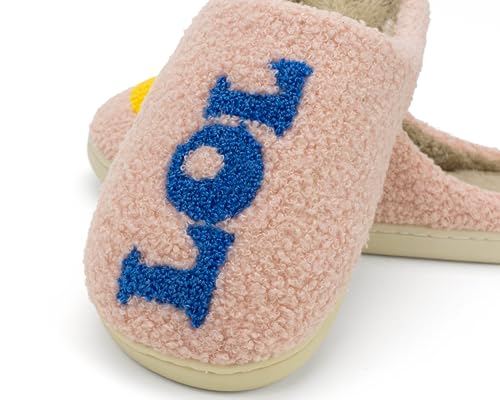 Smiley Face Slippers for Women Soft Plush Lightweight Cozy Indoor and Outdoor Slippers Slip-on House slippers, Slippers for Men Slip-on Anti-Skid Sole Smiley Slippers for girls Cute and Cumfy3