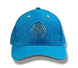 SSC NAPOLI Cappello Ufficiale 100% Cotone â Azzurro con Dettagli Oro, Pattern Monogram âNâ all-Over e Logo Frontale â Modello Baseball â Prodotto con Licenza