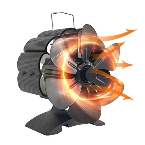 Ventilador de quemadores de madera - ventilador de estufa de chimenea, accesorios de estufa de leña | Ventilador de chimenea ecológica con calefacción sostenible, circulador de calor para estufas de m