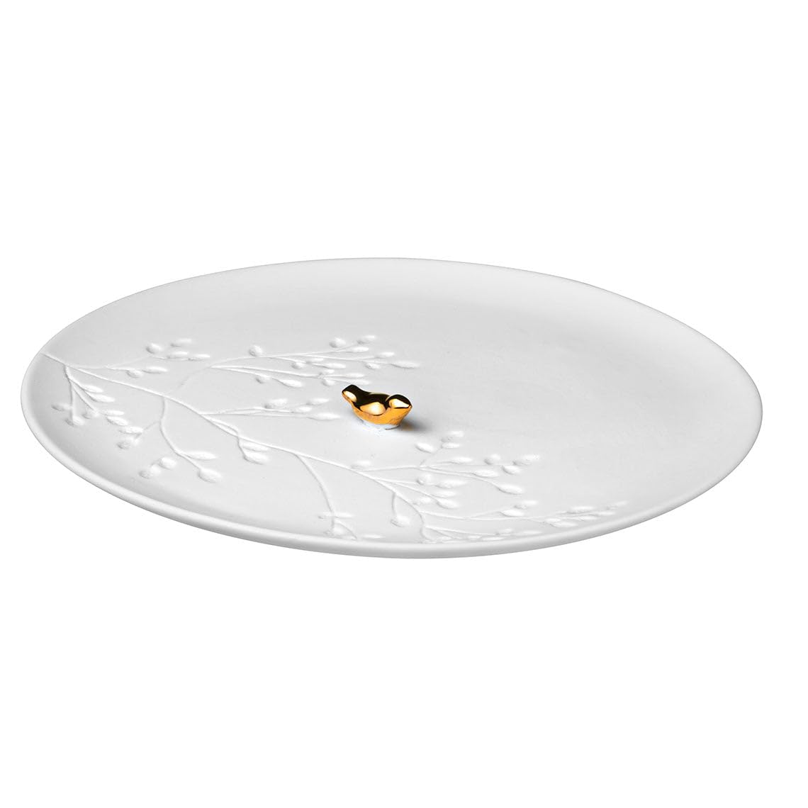 Räder x Assiette en Porcelaine « Oiseau Non émaillée, Blanc, 14 cm