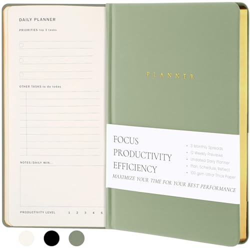 Jaloro Productivity 2026 Planner Undated Daily Planner Quarterly Organizer A5