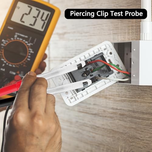Image of 4Pcs Piercing Clip Test Probe, 0.7mm Test Probe Pins, Non-Destructive Insulation Wire Piercing Needle, Piercing Probes Set for Banana Socket Plug Car Tester