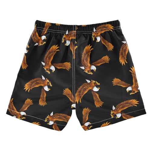 Boys Swim Trunks Quick Dry American Bald Eagle Beach Board Shorts with Mesh Lining Youth Swimwear 2-12T2