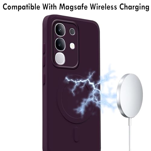 Image of amazon basics Back Cover for Vivo Y31 Pro 5G Soft Matte Silicone Mag-Safe Design (Mag-Safe Not Support) Camera Protection | Slim Fit Bumper Cover (Purple)