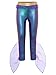 Hedmy Girls Mermaid Flare Pants Gold Trim Waist Clothes Fish Scale Print Long Pants Ruffled Overlay Dance Suit Purple 14 Years