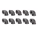 Authentic Malleable Iron 90 Degree Black 1/2" Elbow Ten Pack by Pipe Decor, Industrial Steel Gray Standard Half Inch Threaded Pipes Fittings Nipples, Great For Rustic DIY Furniture Fixtures, 10 Elbows