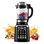 ASH01-B 59Oz Blenders for Kitchen with Heating, 1200W Adjustable 26000-60000RPM High Speed Food Processors Black Professional blender with Keep Warm 14 Functions Auto Clean for Smoothies Soups Sauces