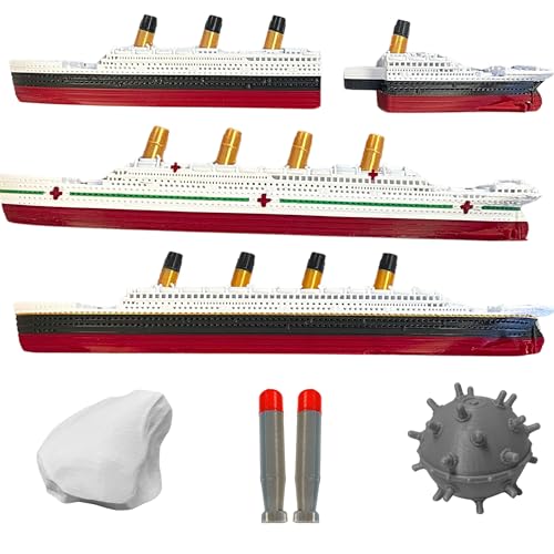 3 Pk Split In Half Titanic & Britannic & Olympic Bath Boat And Pool Toy Break In Half RMS Titanic Toys For Kids Historically Accurate Breakable Titanic Toy Titanic Ship Titanic Cake Topper